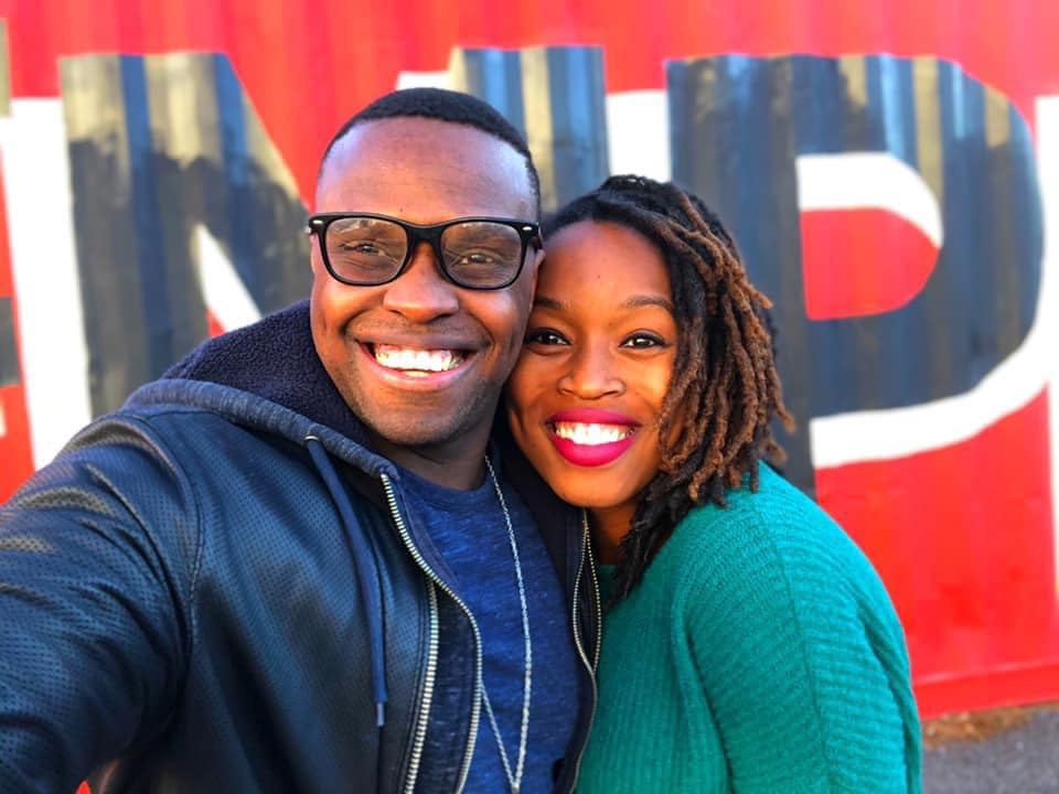 Faye Merilien with her husband, smiling together